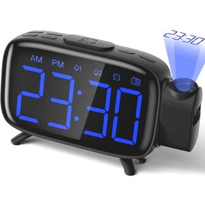 Kikidex (As show, One size) MSBD Projection Clock Radio Digital Alarm Clock with 3 Brigh Kikidex (As show, One size) MSBD Projection Clock Radio Digital Alarm Clock with 3 Brigh