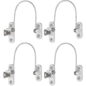 Kikidex (As show, One size) 4-Pack High Security Window & Door Locks with Key, Anti-Burg Kikidex (As show, One size) 4-Pack High Security Window & Door Locks with Key, Anti-Burg
