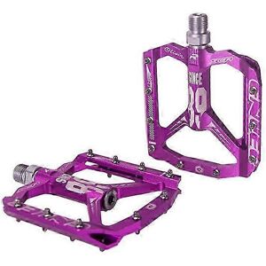 Kikidex (As show, Purple) 1Pair MTB Bicycle Cycling Road Mountain Bike Flat Pedals Alumi Kikidex (As show, Purple) 1Pair MTB Bicycle Cycling Road Mountain Bike Flat Pedals Alumi
