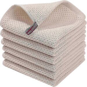 Kikidex (34*73cm, Apricot) 6-Pack 100% Cotton Terry Tea Towels with Hanging Loop for Kit Kikidex (34*73cm, Apricot) 6-Pack 100% Cotton Terry Tea Towels with Hanging Loop for Kit