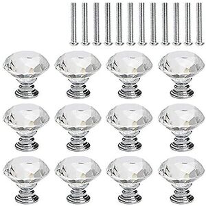 Kikidex (As show, One size) Furniture Knobs and Handles, 12 Pcs Crystal Furniture Knob, Kikidex (As show, One size) Furniture Knobs and Handles, 12 Pcs Crystal Furniture Knob,