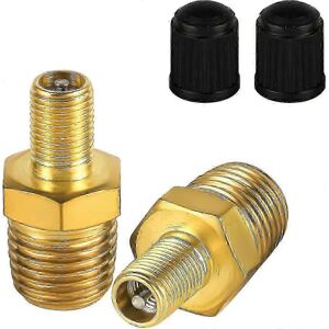 Kikidex (As show, One size) 2pcs Brass Air Inflator Adapter, 1/4" Npt (m) To Standard Va Kikidex (As show, One size) 2pcs Brass Air Inflator Adapter, 1/4" Npt (m) To Standard Va