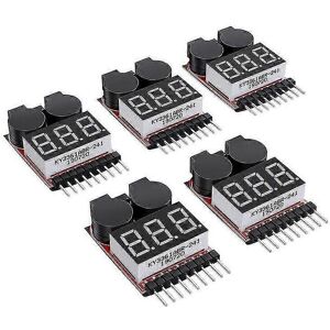 Kikidex (As show, One size) 5PCS 2 In1 1-8S Lipo Battery Voltage Tester, RC Low Voltage Kikidex (As show, One size) 5PCS 2 In1 1-8S Lipo Battery Voltage Tester, RC Low Voltage
