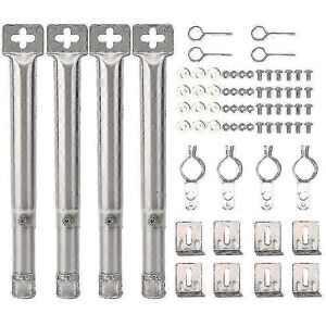 Kikidex (As show, One size) 4Pcs Universal Adjustable Stainless Steel BBQ Gas Grill Repl Kikidex (As show, One size) 4Pcs Universal Adjustable Stainless Steel BBQ Gas Grill Repl