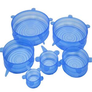 Unbranded Set of 6 universal silicone lids for food packaging Unbranded Set of 6 universal silicone lids for food packaging