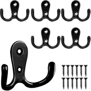 Kikidex (As show, One size) Pack Of 6 Coat Hooks, Wardrobe Hooks, Double Wall Hooks, Ret Kikidex (As show, One size) Pack Of 6 Coat Hooks, Wardrobe Hooks, Double Wall Hooks, Ret