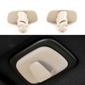 Kikidex (As show, One size) 2Pcs Car Beige ABS Interior Roof Hooks Clothes Hanger Hook T Kikidex (As show, One size) 2Pcs Car Beige ABS Interior Roof Hooks Clothes Hanger Hook T