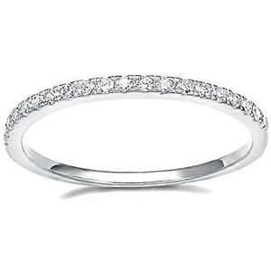 Kikidex (As show, One size) 2mm 925 Sterling Silver Wedding Band Cubic Zirconia Half Ete Kikidex (As show, One size) 2mm 925 Sterling Silver Wedding Band Cubic Zirconia Half Ete