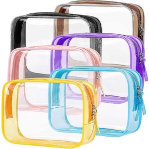 Unbranded TSA Approved Toiletry Bag Set of 6 Mixed Colors, Clear Makeup Quarter Size Unbranded TSA Approved Toiletry Bag Set of 6 Mixed Colors, Clear Makeup Quarter Size
