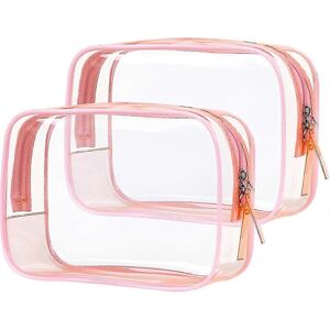 Unbranded TSA Approved Toiletry Bag Set of 2 Pink, Clear Makeup Quarter Size Unbranded TSA Approved Toiletry Bag Set of 2 Pink, Clear Makeup Quarter Size