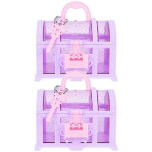 Unbranded Treasure Box Set of 2 for Girls, Toy Makeup Jewelry Storage Unbranded Treasure Box Set of 2 for Girls, Toy Makeup Jewelry Storage