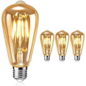 Kikidex (As show, One size) 3 pieces Vintage Edison LED Bulb E27, Retro Antique Lamp ST6 Kikidex (As show, One size) 3 pieces Vintage Edison LED Bulb E27, Retro Antique Lamp ST6