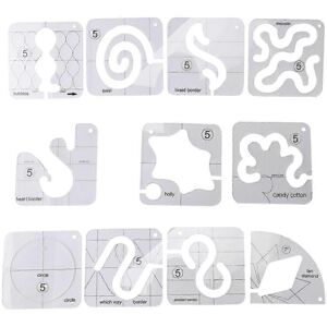 Kikidex (As show, One size) 11PCS Free-Motion Quilting Template Set-Sewing Ruler & Clear Kikidex (As show, One size) 11PCS Free-Motion Quilting Template Set-Sewing Ruler & Clear