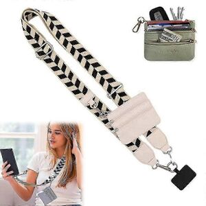 Unbranded Phone Wrist Strap with Zippered Pouch White, Clip and Go Lanyard, Women's Cell P Unbranded Phone Wrist Strap with Zippered Pouch White, Clip and Go Lanyard, Women's Cell P
