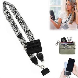 Unbranded Phone Wrist Strap with Zippered Pouch Leopard, Clip and Go Lanyard, Women's Cell Unbranded Phone Wrist Strap with Zippered Pouch Leopard, Clip and Go Lanyard, Women's Cell