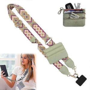 Unbranded Phone Wrist Strap with Zippered Pouch Green, Clip and Go Lanyard, Women's Cell P Unbranded Phone Wrist Strap with Zippered Pouch Green, Clip and Go Lanyard, Women's Cell P