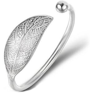 Kikidex (As show, One size) Silver bracelet with leaf, adjustable irregular bracelet Kikidex (As show, One size) Silver bracelet with leaf, adjustable irregular bracelet