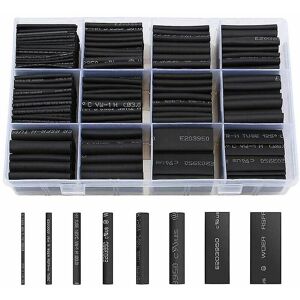 Kikidex (As show, One size) 650pcs Heat Shrink Tubing, Black Shrink Tube Kit with 8 Size Kikidex (As show, One size) 650pcs Heat Shrink Tubing, Black Shrink Tube Kit with 8 Size
