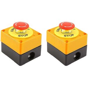 Kikidex (As show, One size) 2Pcs Red Mushroom Emergency Stop Shut Off Push Button Switch Kikidex (As show, One size) 2Pcs Red Mushroom Emergency Stop Shut Off Push Button Switch