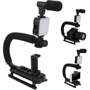Unbranded Handheld Video Stabilizer with LED Light & Microphone, 552g, U-Shaped Unbranded Handheld Video Stabilizer with LED Light & Microphone, 552g, U-Shaped