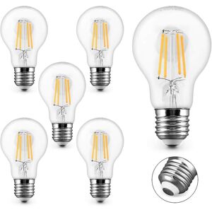 Kikidex (As show, One size) set of 6 LED Filament bulbs E27 Warm White 2700K 4W 400LM Ed Kikidex (As show, One size) set of 6 LED Filament bulbs E27 Warm White 2700K 4W 400LM Ed