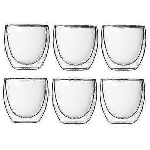 Kikidex (As show, One size) 6Pcs 80ml 2.7oz Glass Double Walled Heat Insulated Tumbler E Kikidex (As show, One size) 6Pcs 80ml 2.7oz Glass Double Walled Heat Insulated Tumbler E