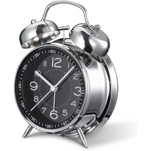 Kikidex (As show, silver) Loud Alarm Clock For Heavy Sleepers Adults,4 Inch Silent Non-t Kikidex (As show, silver) Loud Alarm Clock For Heavy Sleepers Adults,4 Inch Silent Non-t