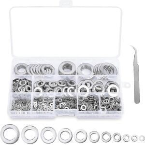 Kikidex (As show, One size) Flat Washers - 1080PCS Flat Washers 11 Sizes Stainless Steel Kikidex (As show, One size) Flat Washers - 1080PCS Flat Washers 11 Sizes Stainless Steel