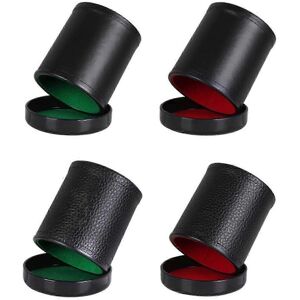 Kikidex (As show, A) PU Leather Dice Cup Green Red Felt Lined for Farkle Bar Party Famil Kikidex (As show, A) PU Leather Dice Cup Green Red Felt Lined for Farkle Bar Party Famil