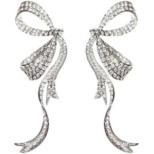 Kikidex (As show, One size) Crystal Diamonds Bowknot Ribbon Trend Earrings Niche Design Kikidex (As show, One size) Crystal Diamonds Bowknot Ribbon Trend Earrings Niche Design