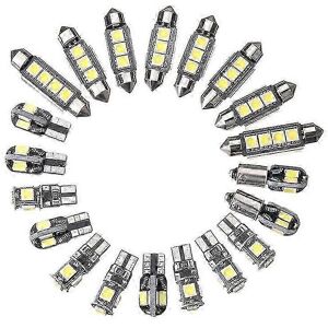 Kikidex (As show, One size) 20pcs Car Led Bulbs Interior Kit Dome Trunk Door Plate Light Kikidex (As show, One size) 20pcs Car Led Bulbs Interior Kit Dome Trunk Door Plate Light