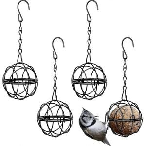 Unbranded Set of 4 hanging metal bird feeders, bird fat ball holder, indoor and outdoor us Unbranded Set of 4 hanging metal bird feeders, bird fat ball holder, indoor and outdoor us