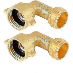 Unbranded Brass garden hose elbow fitting (2 pieces) - Solid brass 90-degree adapter with Unbranded Brass garden hose elbow fitting (2 pieces) - Solid brass 90-degree adapter with