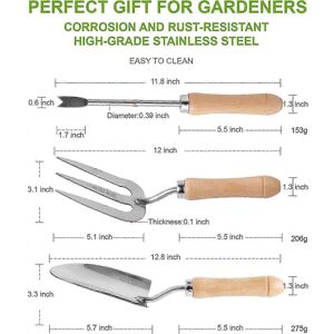 Unbranded 3-piece gardening tool set including a fork, trowel and weeder, made of sturdy s Unbranded 3-piece gardening tool set including a fork, trowel and weeder, made of sturdy s
