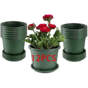 Unbranded Set of 12 plastic planters, 19 cm, with saucers, for nursery seedlings with root Unbranded Set of 12 plastic planters, 19 cm, with saucers, for nursery seedlings with root