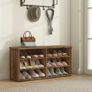 VASAGLE (Honey Brown) Shoe Bench, Storage Bench, 6 Compartments, Adjustable Shelves, for VASAGLE (Honey Brown) Shoe Bench, Storage Bench, 6 Compartments, Adjustable Shelves, for