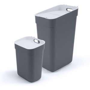 Curver Ready to Collect Recycling Lift Top Bin Bundle, 1 x 10L 1 x 30L, Dark Gre Curver Ready to Collect Recycling Lift Top Bin Bundle, 1 x 10L 1 x 30L, Dark Gre
