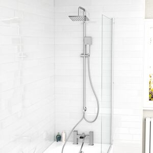 Nes Home Square Shower Waterfall Mixer Tap, Handset & Riser Rail Kit Nes Home Square Shower Waterfall Mixer Tap, Handset & Riser Rail Kit