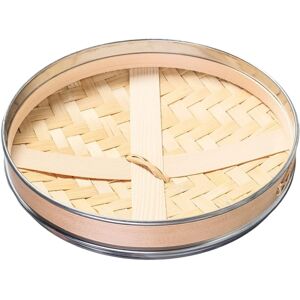 Unbranded Stainless Steel Rings Reinforced Bamboo Steamer Lid Basket, Even Heat Distributi Unbranded Stainless Steel Rings Reinforced Bamboo Steamer Lid Basket, Even Heat Distributi