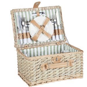 Beliani Picnic Basket CLEMENTINE Wicker Natural Beliani Picnic Basket CLEMENTINE Wicker Natural