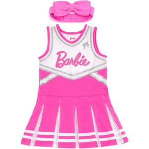 Barbie Little Girls Cheerleader Dress and Bow Outfit Set Pink/White 7-8 Barbie Little Girls Cheerleader Dress and Bow Outfit Set Pink/White 7-8