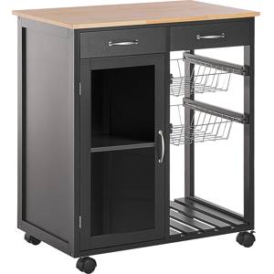 Beliani Kitchen Trolley BOVES Black Beliani Kitchen Trolley BOVES Black