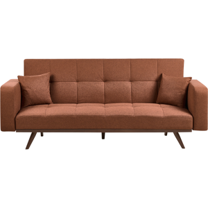 Beliani Sofa Bed 3 Seater HJULBY Golden Brown Beliani Sofa Bed 3 Seater HJULBY Golden Brown
