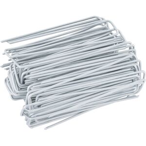 Oypla 100x Galvanised Steel Weed Membrane Pins Ground Stakes Garden Pegs Anchors Oypla 100x Galvanised Steel Weed Membrane Pins Ground Stakes Garden Pegs Anchors