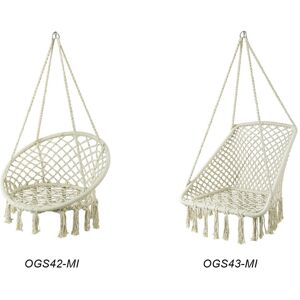 SoBuy Beige Cotton Macrame Hanging Swing Chair SoBuy Beige Cotton Macrame Hanging Swing Chair