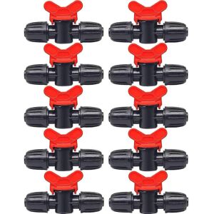 Unbranded Pack of 10 drip irrigation valves for 16mm drip tubing, barbed locking fittings, Unbranded Pack of 10 drip irrigation valves for 16mm drip tubing, barbed locking fittings,