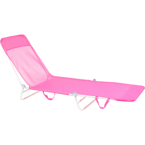 Beliani Sun Lounger KASTORIA Reclining Metal Fuchsia Pink Beliani Sun Lounger KASTORIA Reclining Metal Fuchsia Pink