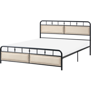 Beliani Bed Metal BREUILLET 160 x 200 cm Black Beliani Bed Metal BREUILLET 160 x 200 cm Black