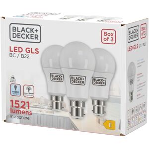 Black & Decker GLS 12.6W 1521lm B22 (BC) 6500K (Daylight) 3pk Black & Decker GLS 12.6W 1521lm B22 (BC) 6500K (Daylight) 3pk