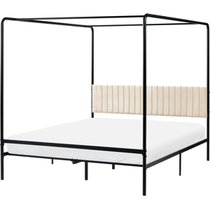 Beliani Four Poster Bed Metal MIRABEAU 160 x 200 cm (EU King Size) Black Beliani Four Poster Bed Metal MIRABEAU 160 x 200 cm (EU King Size) Black